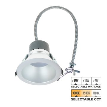 TCP 6" LED Commercial Deep Recessed Downlight with Diffuser - Selectable CCT and Wattage - Dimmable - Up to 1,650 Lumens