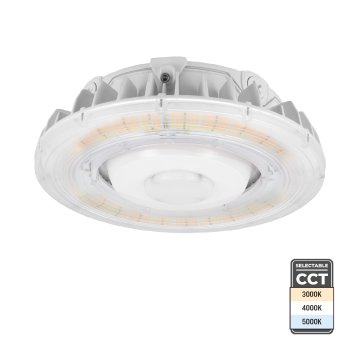 Euri Lighting 100W LED Round Canopy Light - Selectable CCT - 400W MH Equivalent - 14,400 Lumens - 3000K / 4000K / 5000K
