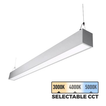 50W LED Linear Fixture - 4ft Up / Down Light - Linkable - Selectable CCT - 6,500 Lumens - Silver Finish                             
                        