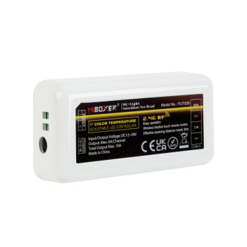 MiBoxer LED Controller - Tunable White Light Strip Controller - 6 Amps / Channel - 12-24 VDC - Optional Remote - Optional WiFi Hub