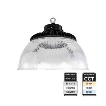     UFO LED High Bay With Reflector - Sensor Ready - Selectable Wattage and CCT - Up To 24,000 Lumens - 80W / 120W / 150W - 3000K / 4000K / 5000K - Optional Networked Lighting Controls                        
                        