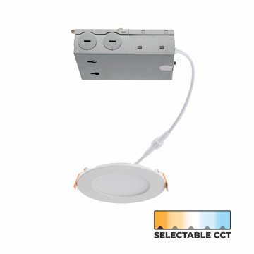 4" 9W Ultra-Thin LED Recessed Downlight - Selectable CCT - Canless - Up to 648 Lumens