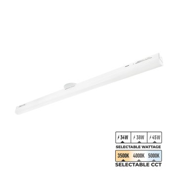 4' LED Strip Shop Light Fixture - Selectable CCT 3500K / 4000K / 5000K - Selectable Wattage 34 W / 38 W / 45 W - Up to 5,850 Lumens