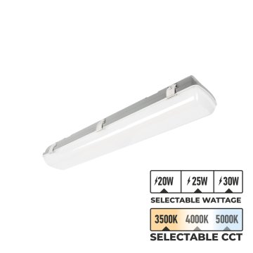 MaxLite LED Vapor Tight Strip Light - 2ft - Control Ready - Selectable Wattage and CCT - Up To 3,900 Lumens - 16W / 20W / 30W - 3500K / 4000K / 5000K