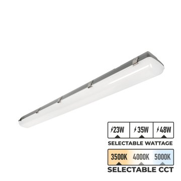 MaxLite LED Vapor Tight Strip Light - 4ft - Control Ready - Selectable Wattage and CCT - Up To 6,240 Lumens - 16W / 20W / 30W - 3500K / 4000K / 5000K