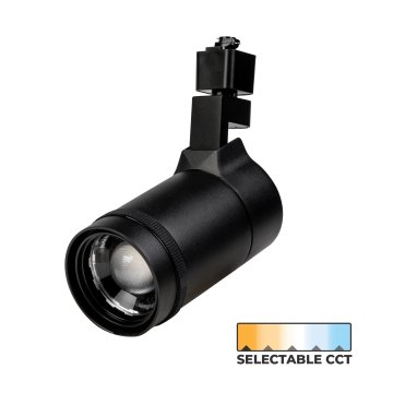 20W LED Halo Track Light Head - Adjustable Beam Angle - Selectable CCT - TRIAC Dimmable - Up to 1,760 Lumens - Black