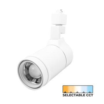 20W LED Halo Track Light Head - Adjustable Beam Angle - Selectable CCT - TRIAC Dimmable - Up to 1,760 Lumens - White