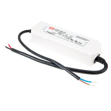 Mean Well 12 VDC LED Switching Power Supply - LPV Series Single Output Power Supply - Optional Power Cord - 120W