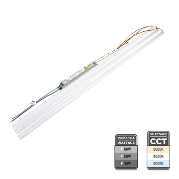 4ft Magnetic LED Retrofit Kit - 3 Light Bars - Selectable Wattage & CCT - Up to 7,200 Lumens - Ballast Bypass - 36W / 50W / 60W - 3000K / 4000K / 5000K