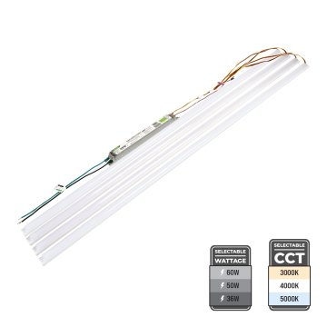 4ft Magnetic LED Retrofit Kit - 4 Light Bars - Selectable Wattage & CCT - Up to 7,200 Lumens - Ballast Bypass - 36W / 50W / 60W - 3000K / 4000K / 5000K