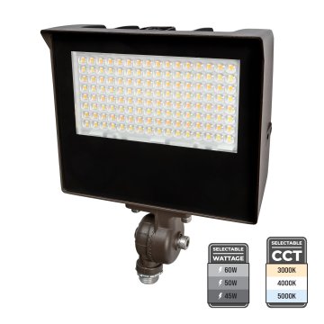 MaxLite Slim LED Flood Light - Selectable Beam Angle - Selectable Wattage and CCT - Integrated Photocell - 175W MH Equivalent - Up to 8,970 Lumens