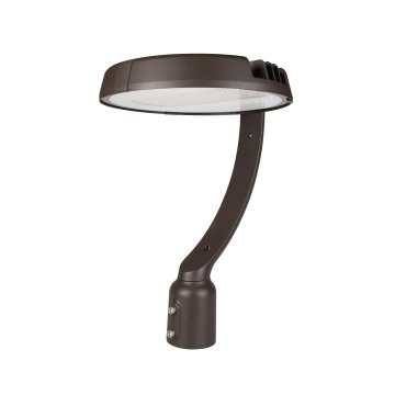 Single Arm Post Top LED Light With Optional Photocell - 250W MH Equivalent - Selectable CCT and Wattage - Up to 9,000 Lumens