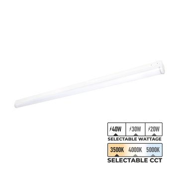 Day-Brite 4 ft. LED Strip Light Fixture - Selectable Wattage and CCT - Up To 4,850 Lumens - 3500K / 4000K / 5000K