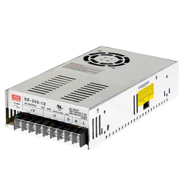 Mean Well LRS / SE Series LED Switching Power Supply - Enclosed - Cooling Fan - 12 VDC - 350W / 450W / 600W / 1000W - Optional Power Cord