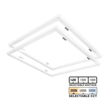 LED Grid Frame 2x2 Light - Selectable Wattage and CCT - Up to 5,000 Lumens - 30 W / 35 W / 40 W - 3500K / 4000K / 5000K - 2-Pack