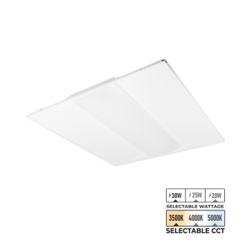 2x2 LED Troffer Retrofit Kit - Field-Selectable Wattage and CCT - Up to 3,750 Lumens - 20 W / 25 W / 30 W - 3500K / 4000K / 5000K 
