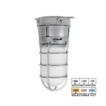 Vapor Tight LED Jelly Jar Light - Selectable Wattage and CCT - up to 2,990 Lumens - 13 W / 20 W / 26 W