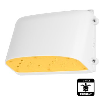 22W Amber LED Turtle Friendly Full Cutoff Wall Pack - 590-610nm - White