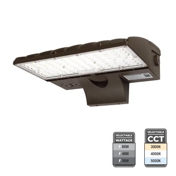 Full Cutoff LED Wall Pack with Bypassable Photocell, Selectable CCT, and Wattage. 320 Watt Metal-Halide Equivalent. Up to 8,100 Lumens.
