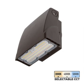 Adjustable Full Cutoff 30W LED Wall Pack - Selectable CCT - Bypassable Photocell - 100W MH Equivalent - 3000K / 4000K / 5000K