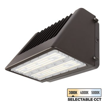 120W Selectable CCT Full Cutoff LED Wall Pack - Bypassable Photocell - 14400 Lumens - 400W MH Equivalent