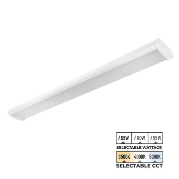 4ft LED Wraparound Light Fixture - Selectable CCT & Wattage - Up To 7,800 Lumens - 55W / 60W / 65W