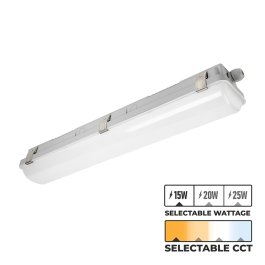 2 ft LED Vapor Tight Strip Light - Selectable Wattage and CCT - NSF Certified - Up To 3,250 Lumens