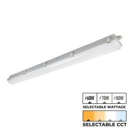 4 ft LED Vapor Tight Strip Light - Selectable Wattage and CCT - NSF Certified - Up To 10,400 Lumens