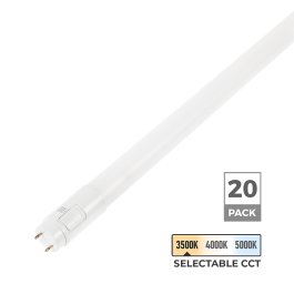 Euri Lighting 18W LED Hybrid T8 Tube Light - 2,040 Lumens - Selectable CCT - Type A / Type B - 20-Pack