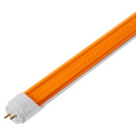 Amber T8 LED Tube With UV Blocking - 18W - 1800 Lumens - Dual End - Ballast Bypass Type B - 32W Equivalent - 1800K