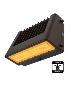40W Amber LED Turtle Friendly Full Cutoff Wall Pack - 590nm - Bronze