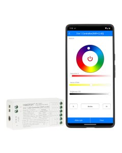 MiBoxer 3-in-1 Wireless LED Strip Controller - RGB / RGBW / RGB+CCT LED Strip Lights - Hubless - 6 Amps / Channel - 12-24 VDC - Optional Remote