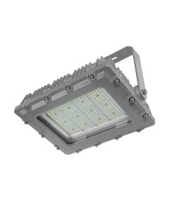 200W LED Explosion Proof Light - Class 1 Division 2 Hazardous Location Lighting - Yoke Mount - 22,000 Lumens - Gray