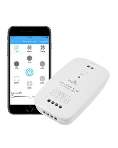 Bluetooth RGB LED Controller – RGB/CCT/Single Color LED Remote Controller – Smartphone Compatible – 6 Amps