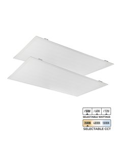 2x4 LED Flat Panel Light - Selectable CCT and Wattage - Up To 8,640 Lumens - Dimmable - 50W / 60W / 72W - 3500K / 4000K / 5000K - 2-Pack                            
                        
