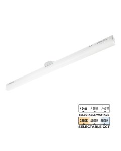 This 4' LED Strip Light Fixture features selectable wattage (34W, 38W, 45W) and CCT (3500K, 4000K, 5000K).