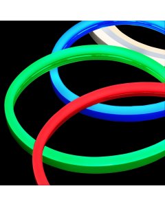 Flexible LED neon strip light - 5m side bend LED tape lights in red, green, blue, and white