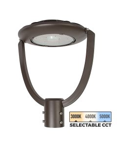 55W LED Post Top Light - Field-Selectable CCT - 7150 Lumens - 175W MH Equivalent - Optional Photocell - 3000K / 4000K / 5000K
