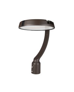 Single Arm Post Top LED Light With Optional Photocell - Selectable Wattage and CCT - 400W MH Equivalent - Up to 18,000 Lumens 