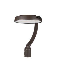 Single Arm Post Top LED Light With Optional Photocell - 250W MH Equivalent - Selectable CCT and Wattage - Up to 9,000 Lumens