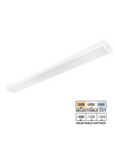 4ft LED Wraparound Fixture - Selectable CCT - Selectable Wattage - Linkable - Up To 7,800 Lumens - 3500K / 4000K / 5000K - 55W / 60W / 65W