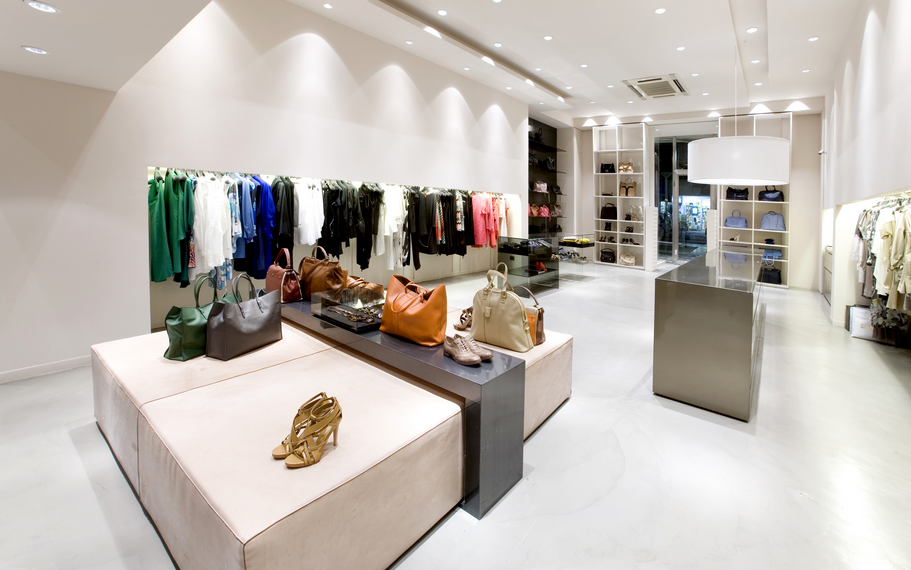 Retail Shoe Store with Downlights